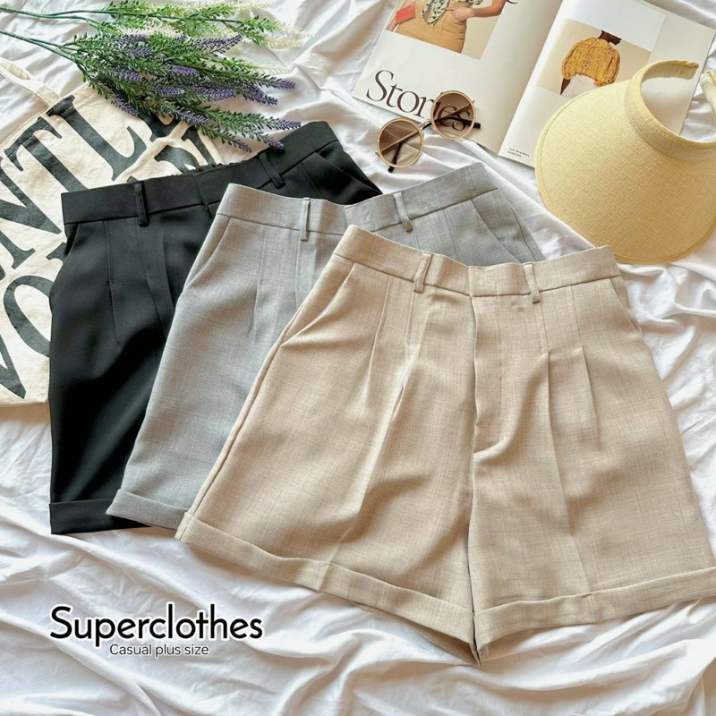 พร้อมส่ง|Susan short ขาสั้นผ้าสโนว์ เนื้อผ้านุ่ม เบา ใส่สบาย ไม่ร้อน|สาวอวบ