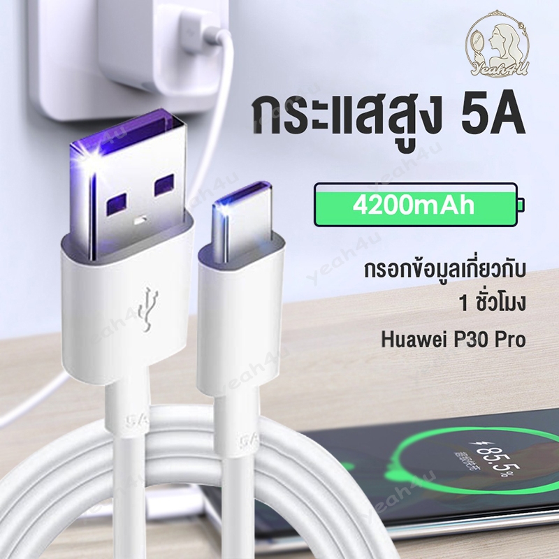 สายชาร์จ Type-C สายชาร์จเร็ว ไทป์ c หัวเหว่ย Super Fast Charging Cable 1/2m