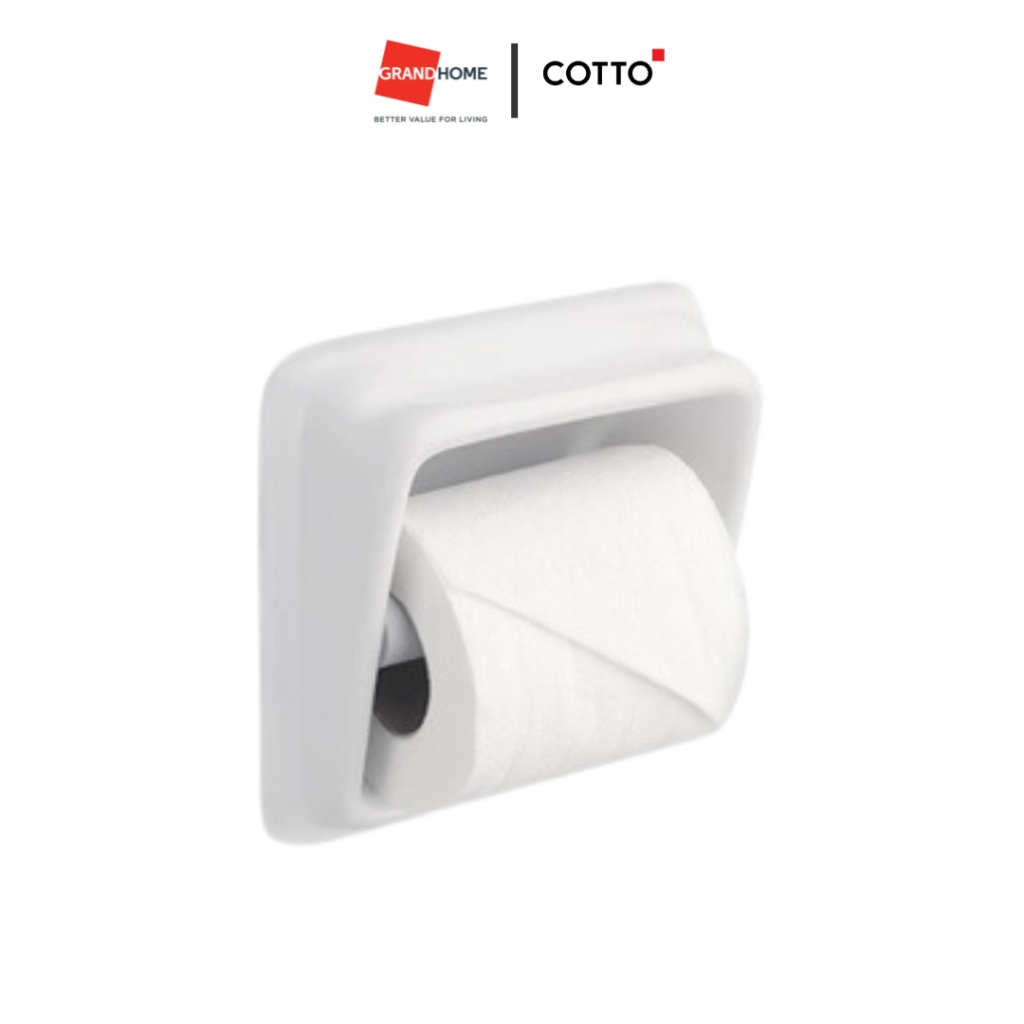 ที่ใส่กระดาษชำระ ที่ใส่ทิชชู่ ที่แขวนกระดาษ ติดผนัง COTTO รุ่น มาตรฐาน C-814 สีขาว