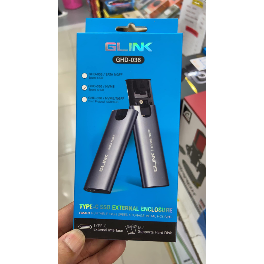 ส่งจากไทย GLINK GHD-036 Type-C SSD External Enclosure SATA NGFF NVME  M2 GHD036