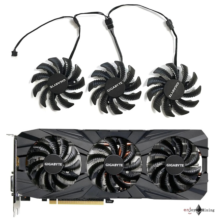 พัดลมการ์ดจอ GIGABYTE (75mm.) GTX1060 1070 1070ti 1080 1080ti  Model T128010SU/PLD08010S12HH