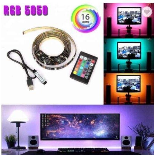 USB 5VDC RGB แถบแสง 5050 RGB ไฟคริสต์มาส usb power TV แบ็คไลท์แถบไฟ led ชุด rgb light