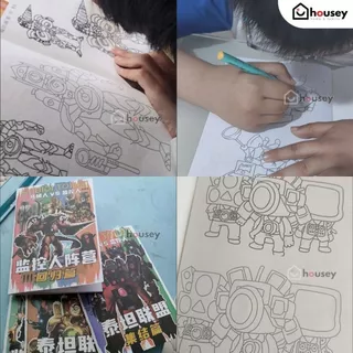 [1 เล่ม แถม 1 ชิ้น 🎀 ส่งไวจากนนท์] 🖍 สมุดระบายสี วาดรูป สกิบิดี้ มายคราฟ ทุกเล่ม ฟรี ตัวต่อ / พวงกุญแจ Skibidi