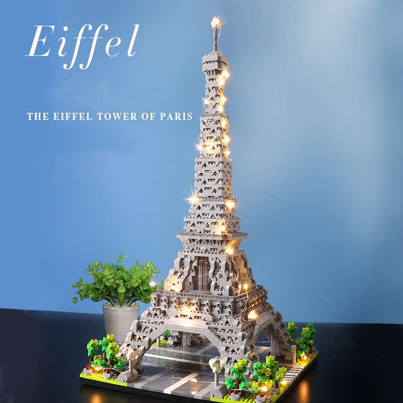 ตัวต่อ หอคอยกรุงปารีส Eiffel Tower Famous Building ของเล่นเด็ก（ไม่มีไฟ）