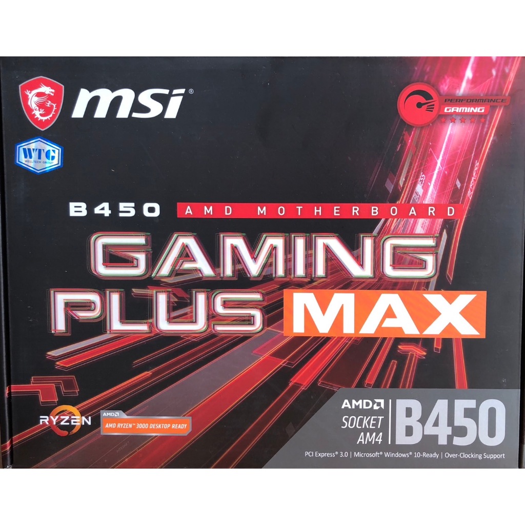 MAINBOARD (เมนบอร์ด) AM4 MSI B450 GAMING PLUS MAX มือสอง