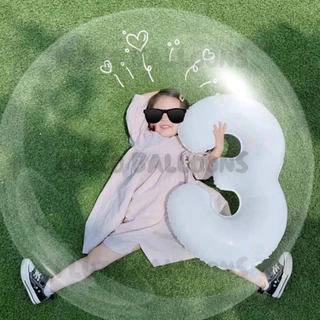 🎈ลูกโป่งตัวเลข🎈 ลูกโป่งวันเกิดตัวเลขขนาดใหญ่ สีขาว
