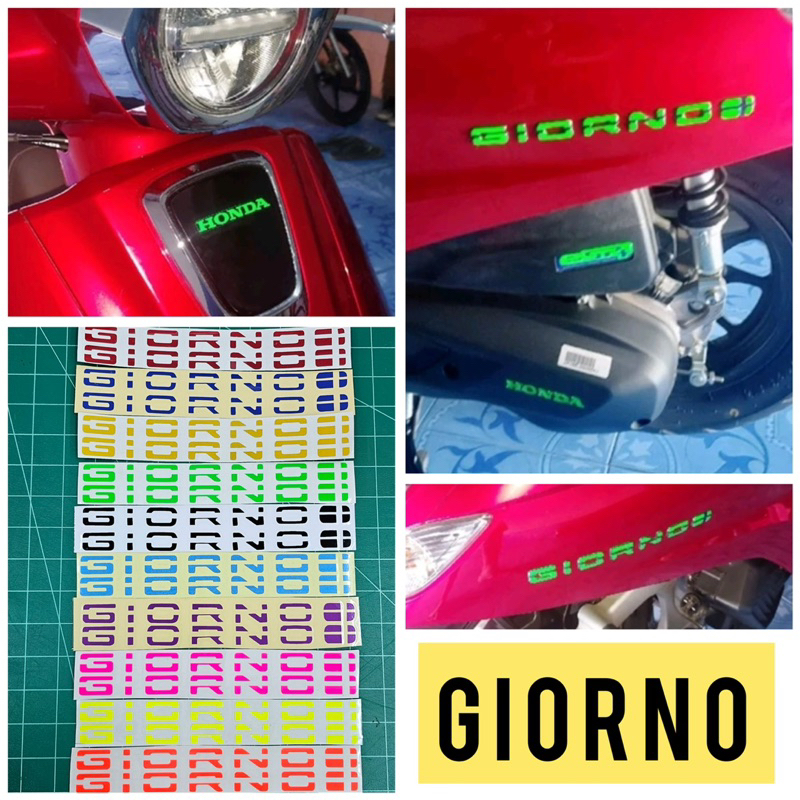 Giorno สติ๊กเกอร์ติดทับโลโก้เดิม /สติ๊กเกอร์โลโก้แคร้ง สติ๊กเกอรGiorno Sticker มอเตอร์ไซค์ (1set มี4จุด) Motorcycle