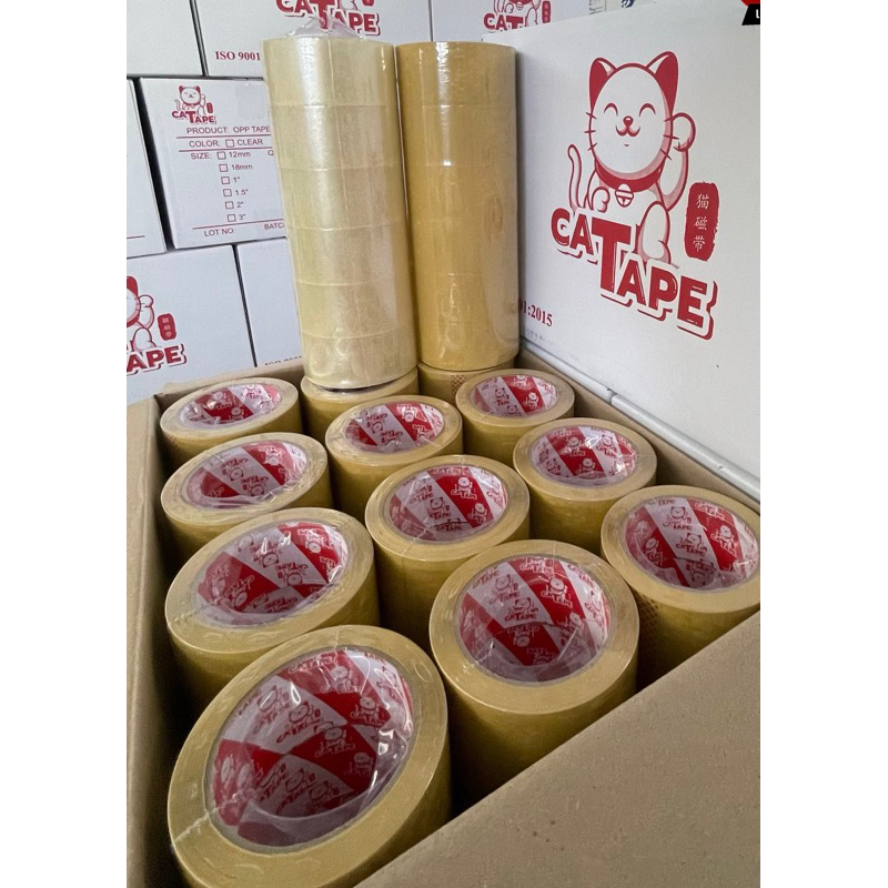 เทปกาวแคทเทป [ออกใบกำภาษีได้] ถูกที่สุดในไทย ส่งตรงจากโรงงาน หนา 42 ไมครอน ยกลัง 72 ม้วน