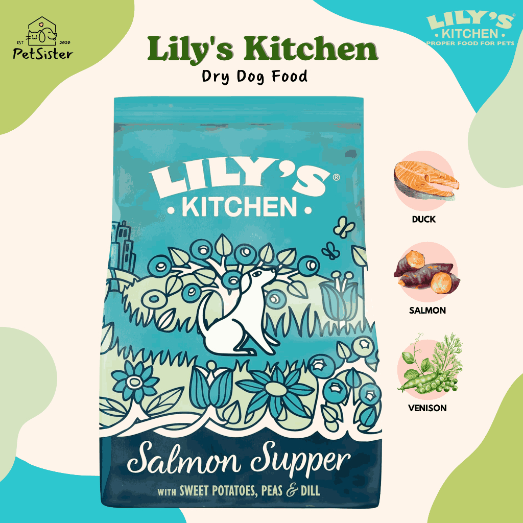 🐶Lily's Kitchen Salmon Supper Dry Dog Food 1kg สูตรแซลมอน อาหารสุนัขเกรดพรีเมี่ยม x Petsister