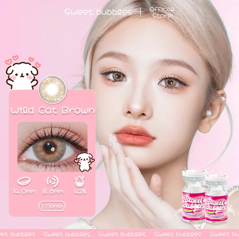 【COD】Sweet bubbles คอนแทคเลนส์ตาหวาน รุ่นลายฮิต Monthly Gray Contact Lenses