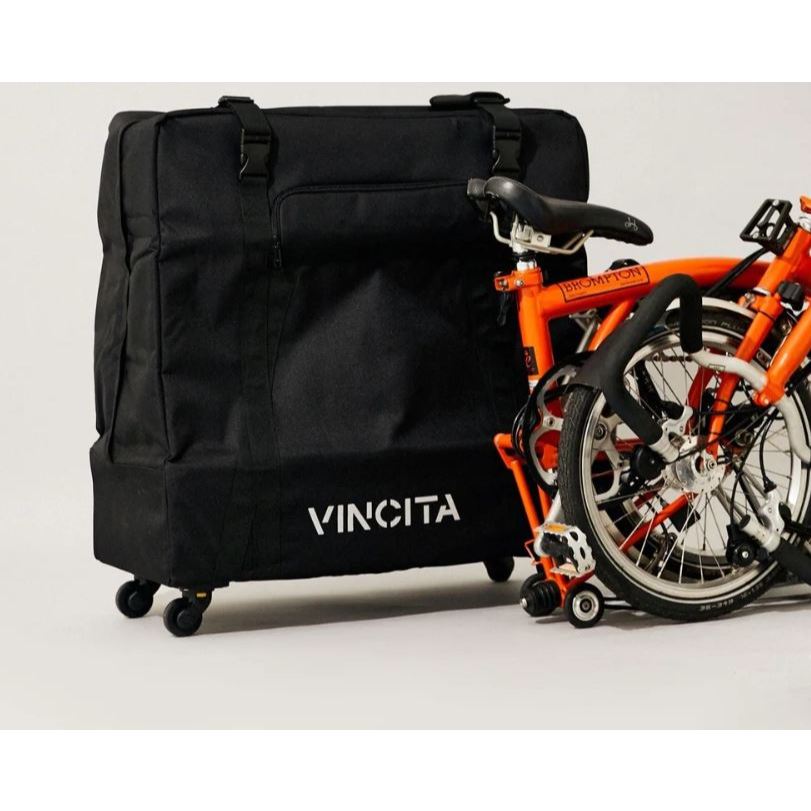 อัพเกรดใหม่ Vincita B132HX- 4.0 กระเป๋าจักรยานพับ Brompton ขึ้นเครื่องบิน +4ล้อ ถอดได้ เบา Brompton Bag 4 wheels for Ai
