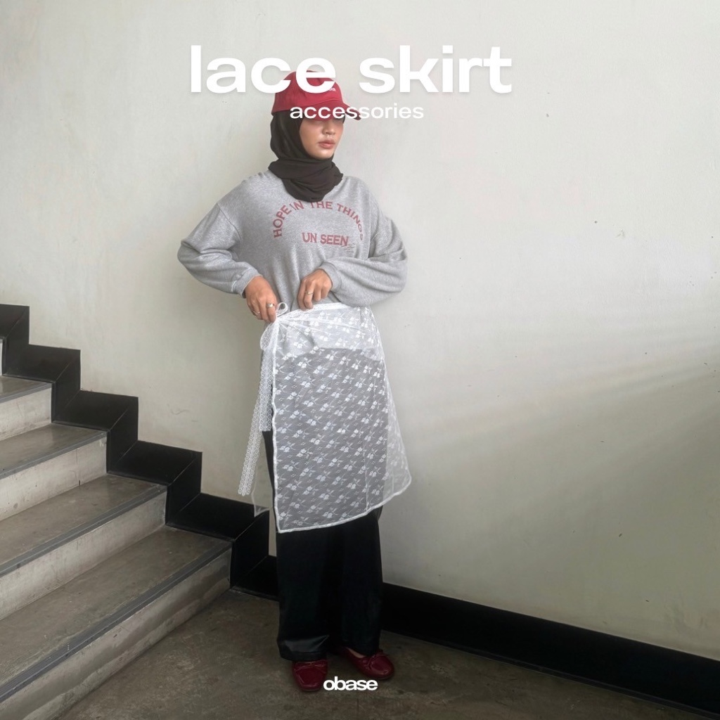 (acc/lace skirt) กระโปรงลูกไม้ ผ้าคาดเอว เสริมการแต่งตัว มีเชือกผูก มีบริการเก็บเงินปลายทาง
