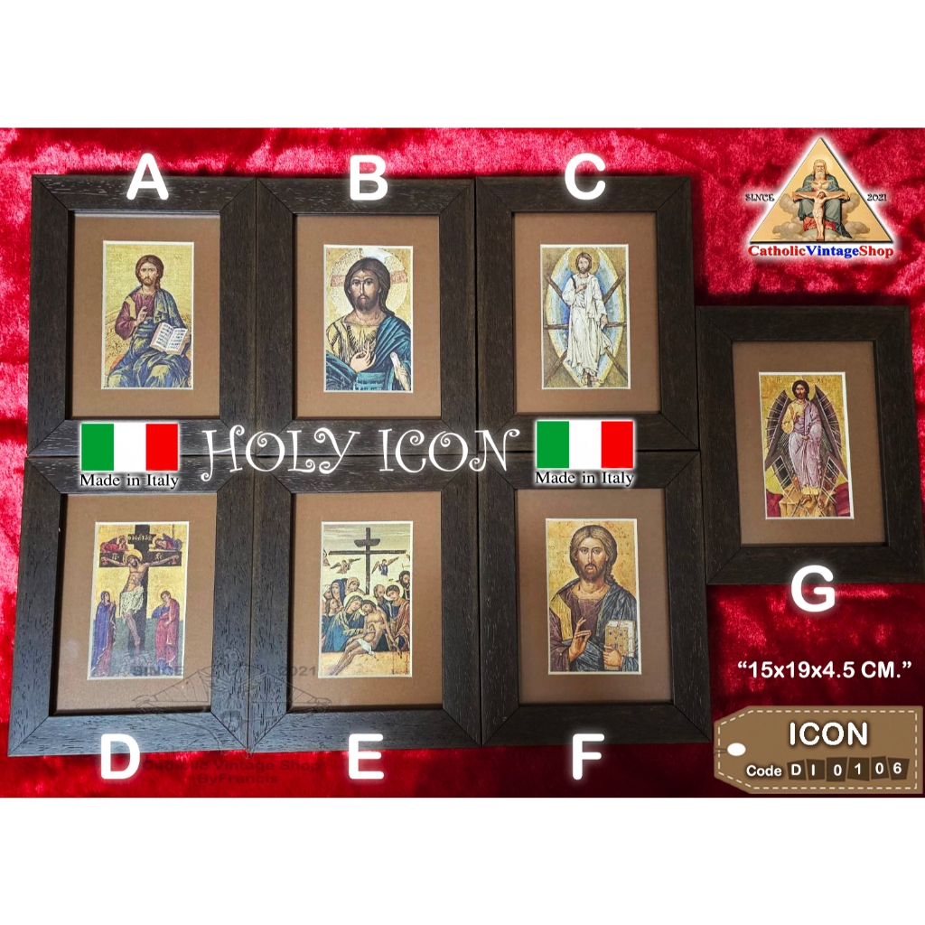 รูปไม้พระเยซู ตั้งโต๊ะ ไอคอน ICON Orthodox ออร์ทอดอกซ์ คาทอลิก Catholic Figurine religion #DI0106