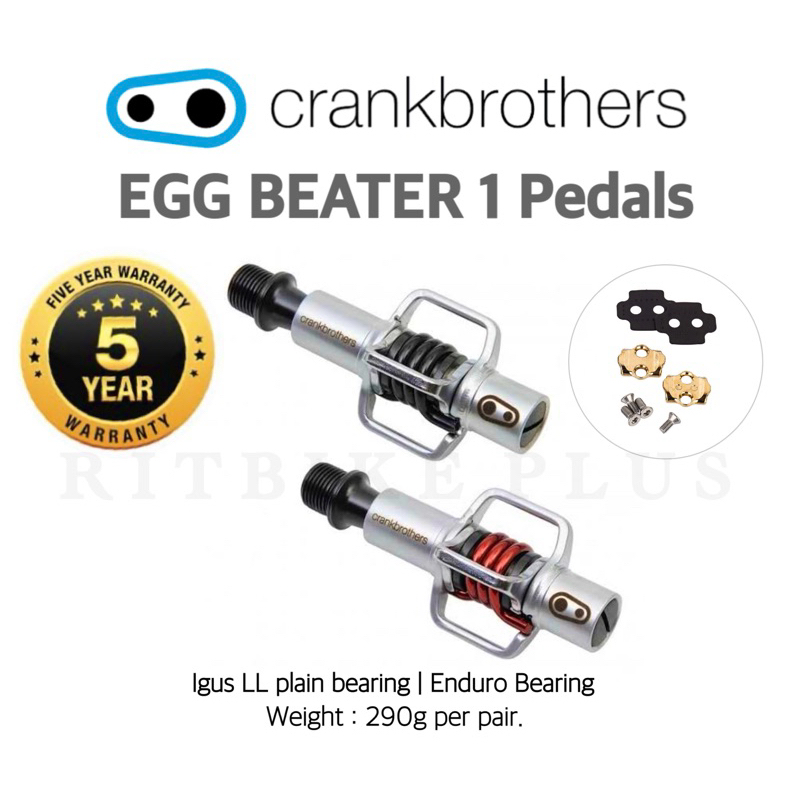 (โค๊ดส่วนลด) บันไดจักรยานเสือภูเขา Crankbrothers รุ่น eggbeater 1 (พร้อมคลีท) มีสปริงสีแดงและสีดำ