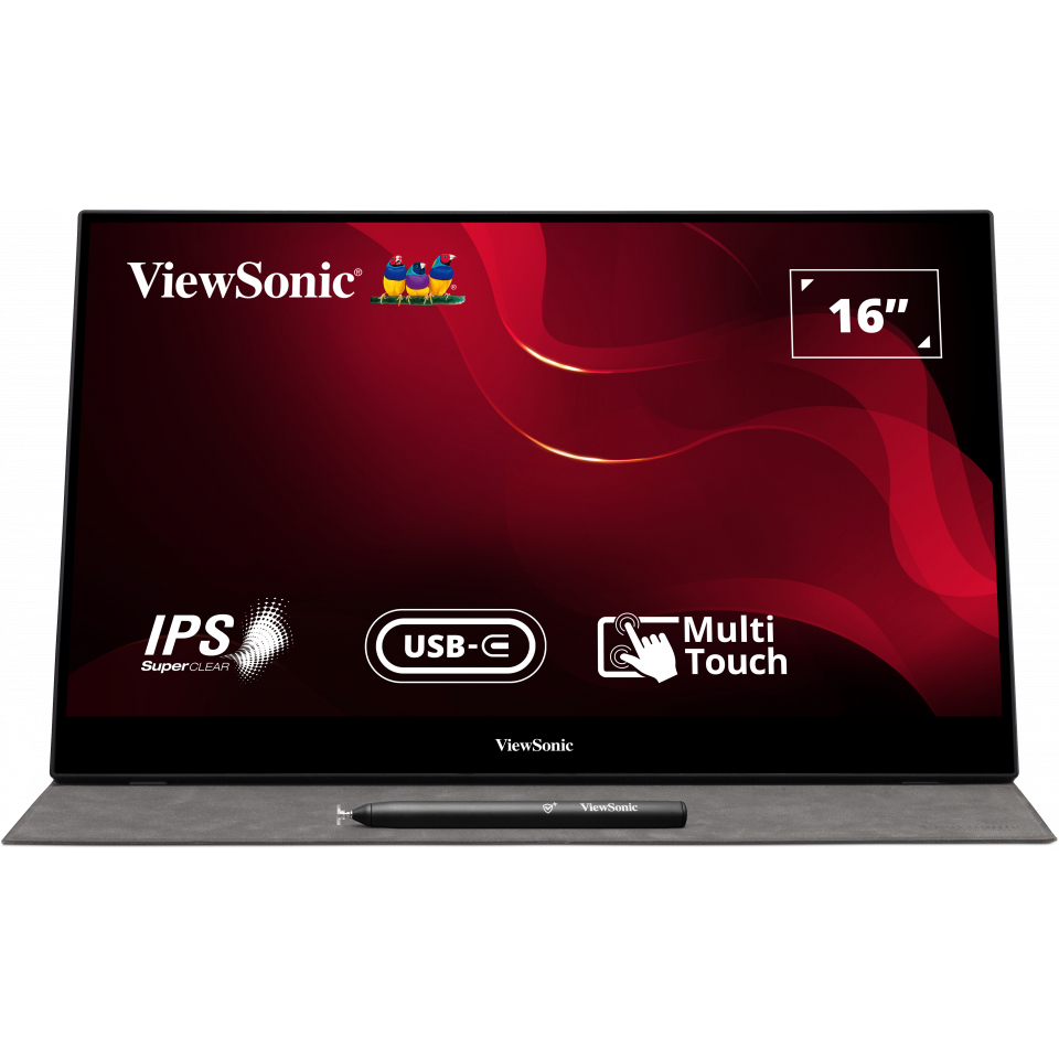 PORTABLE MONITOR (จอมอนิเตอร์พกพา) VIEWSONIC TD1655 - 16" IPS USB-C TOUCH SCREEN