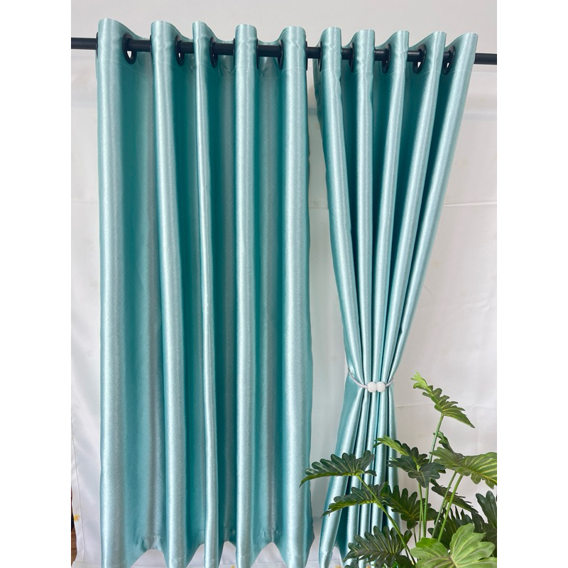 แนะนำ ผ้าม่าน ผ้าม่านสีเขียวมิ้น สีเขียวอมฟ้า ผ้าม่านกันแสง สามารถกันแสงได้ 80% ราคาพิเศษ มีเก็บเงินปลายทาง