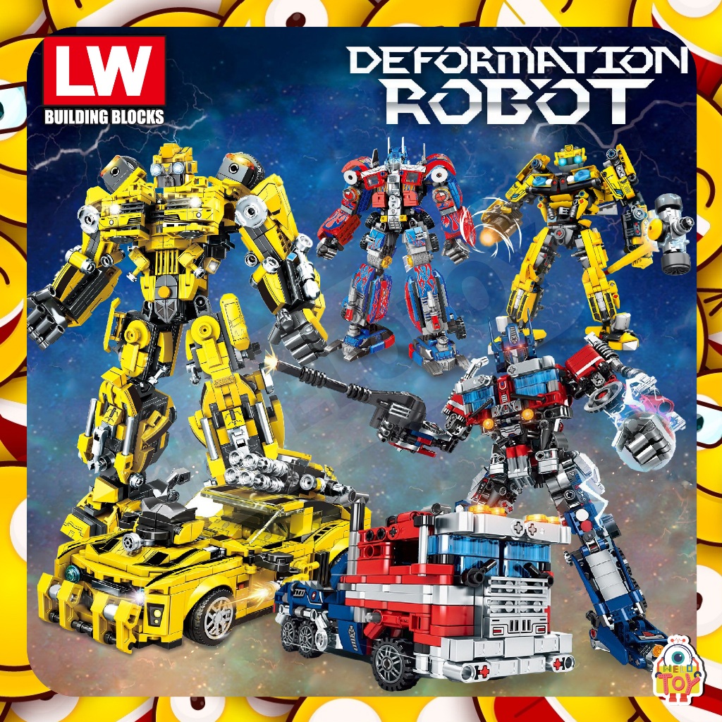 ตัวต่อ LW7013 - LW7014 และ 81058-81059 ออพติมัส ไพร์ม เเละ บัมเบิ้ล บี เเปงร่างเป็นรถได้ ขยับข้อต่อร่างกายได้ เเบบ 2in1