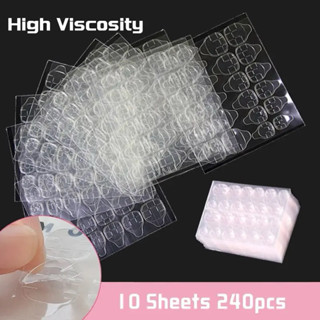 [10แผ่นคู่]กาวติดเล็บปลอม เนืัอชิลิโคนถนอมเล็บไม่ทำให้เล็บเส…