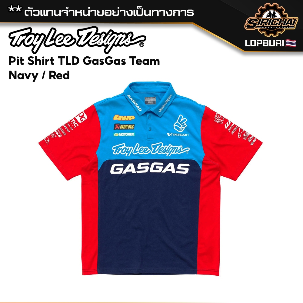 เสื้อโปโล Troy Lee Designs Pit Shirt TLD GasGas Team Navy / Red ของแท้ 100%✅