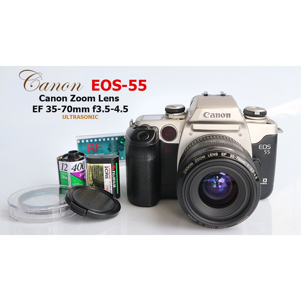 Canon EOS 55 หรือ(50E/ELAN II/EOS7 )กล้องฟิล์มระบบ SLR เปลี่ยนเลนส์ได้มาพร้อมเลนส์ พร้อมใช้งาน(SN-2566558)