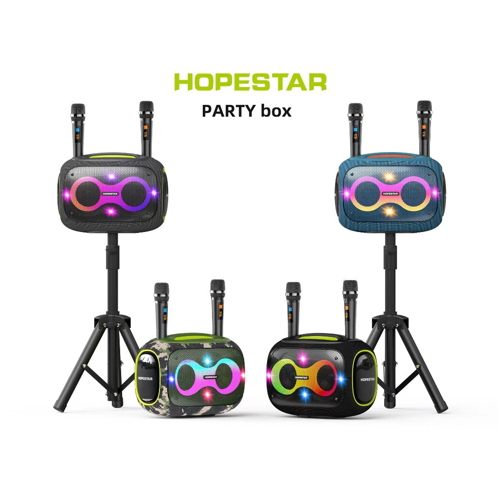 Hopestar Party BOX ลำโพงบลูทูธ 120 วัตต์ พร้อมไมค์ลอย2อัน ลำโพง3 ดอก ปรับเบสได้ 3โหมด รุ่นใหม่2024