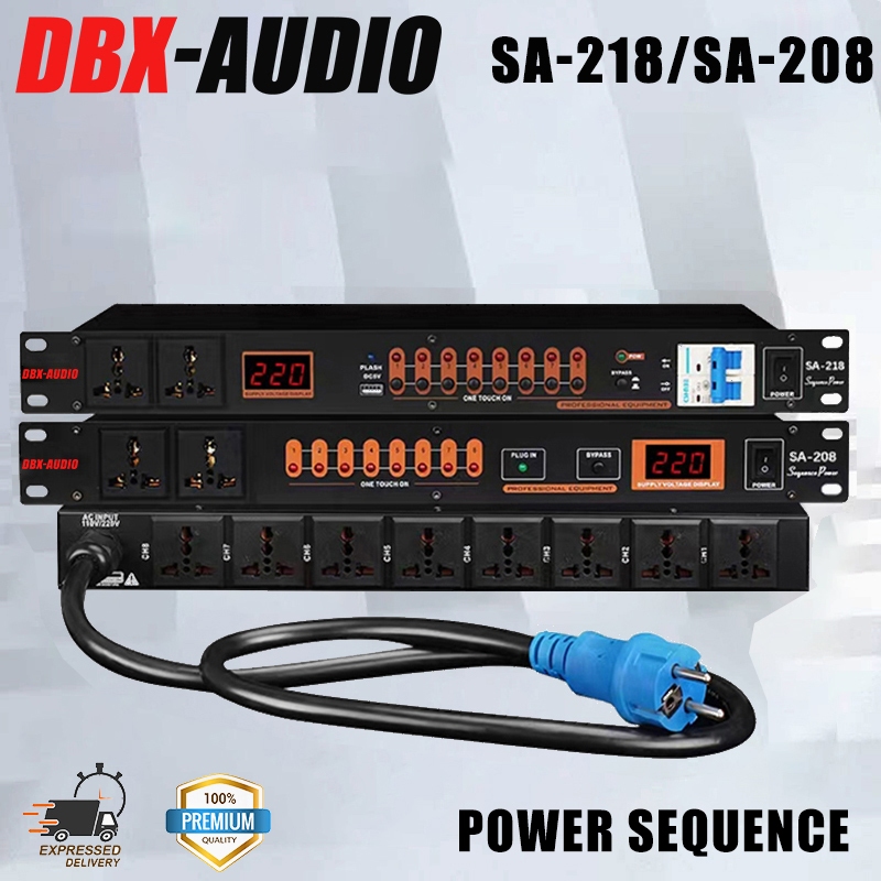 DBX-AUIDO SA-208/SA-218 professional 8+2 power sequencer 8 ช่องจ่ายไฟที่ควบคุมได้ + 2 ช่องจ่ายไฟเสริ