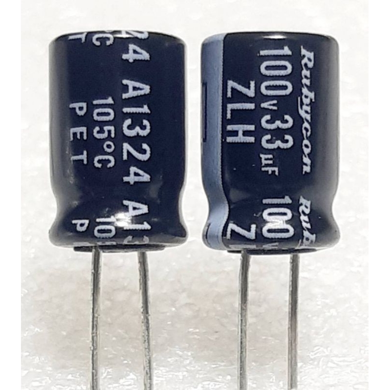 Rubycon ZLH 33uf 100v capacitor ตัวเก็บประจุ คาปาซิเตอร์