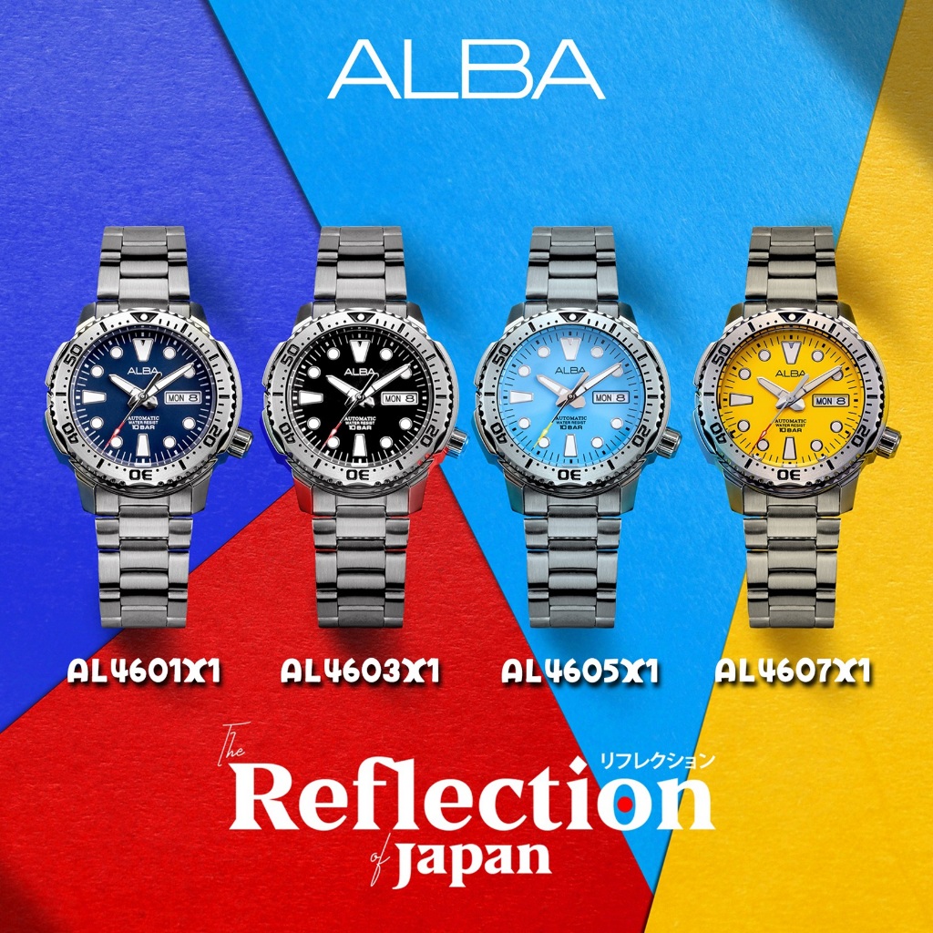 ALBA Mini Tuna Automatic นาฬิกาข้อมือผู้ชาย สายสแตนเลส รุ่น AL4601X1 / AL4603X1 / AL4605X1 / AL4607X