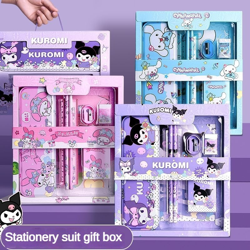 Sanrio ชุดกล่องของขวัญ เครื่องเขียน ไม้บรรทัดดินสอ กบเหลาดินสอ ของขวัญวันเกิด สําหรับนักเรียนประถม