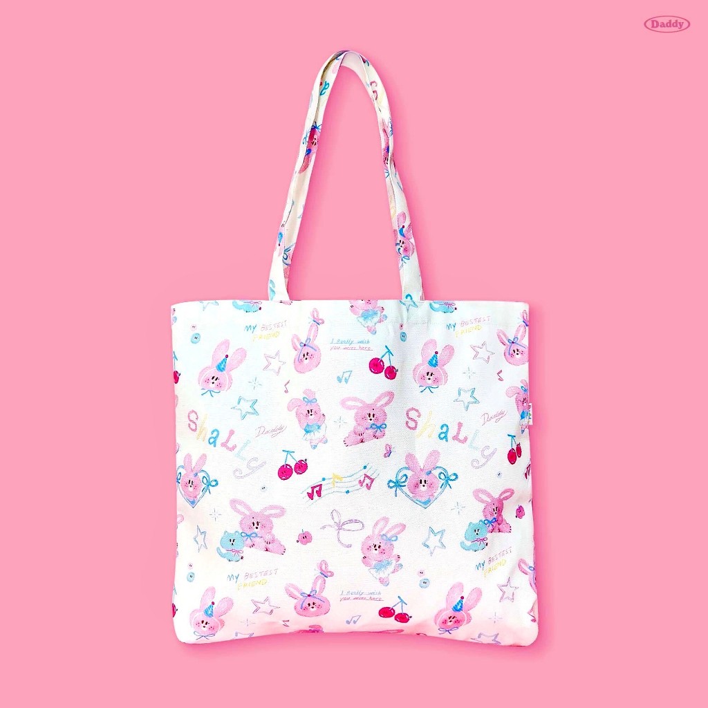 DADDY | Shally Tote Bag กระเป๋าผ้า ลายน้องกระต่าย shally สุดน่ารัก