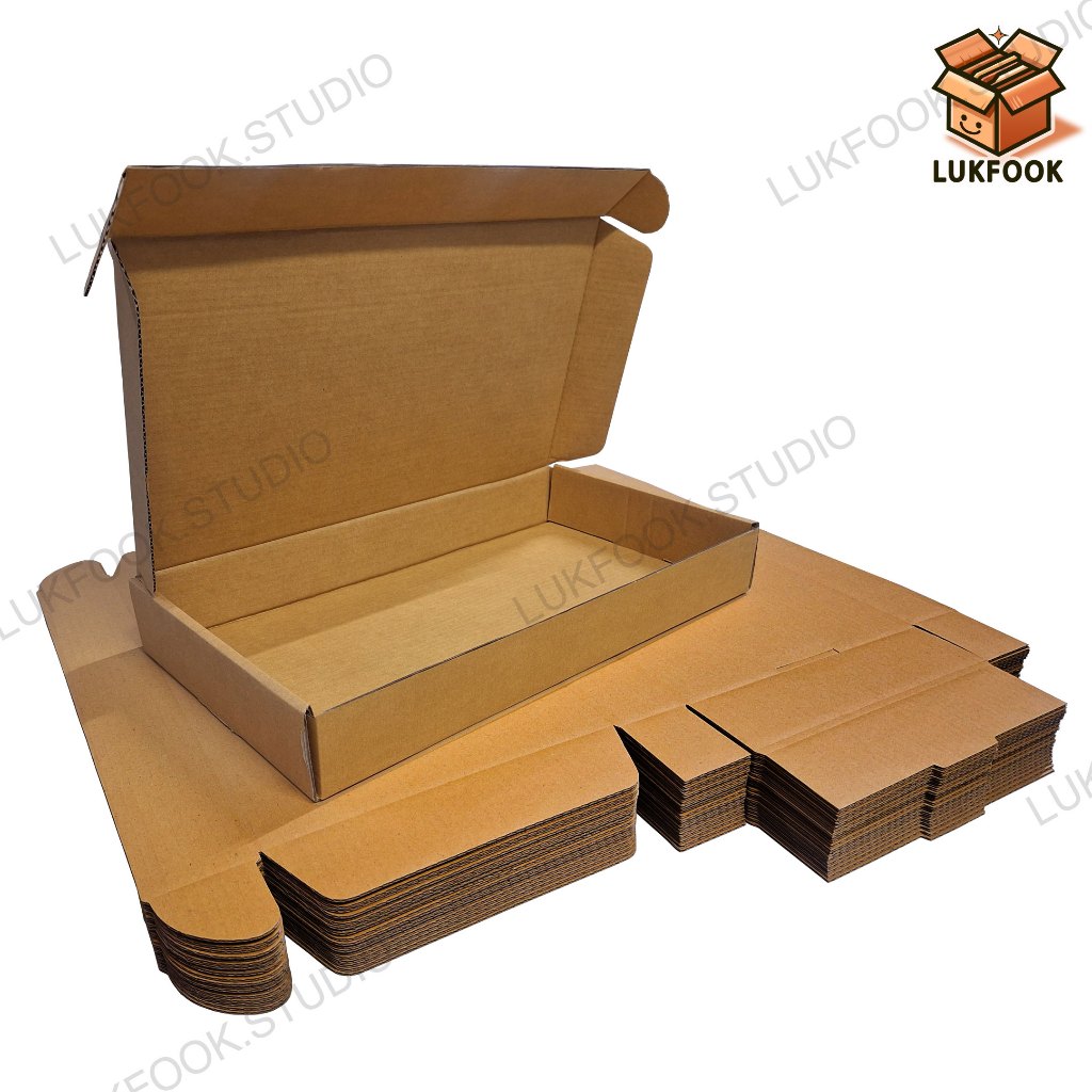 กล่องไดคัทหูช้าง (10 กล่อง/แพ็ค)  ขนาด 24x42x6 ซม. กล่องใส่หนังสือ กรอบรูป คัพเค้ก กล่องของขวัญ