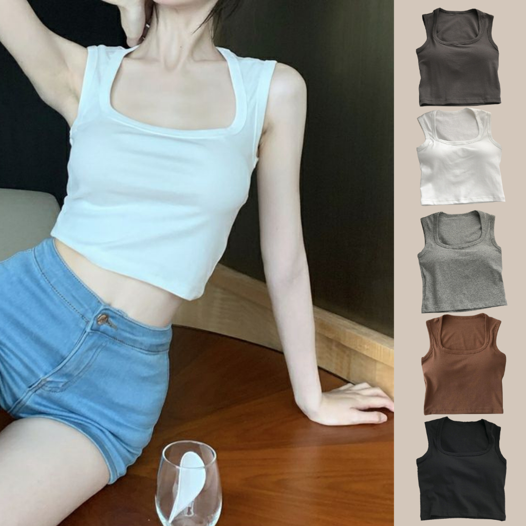 เสื้อกล้าม เสื้อยืด เนื้อผ้านุ่มสบาย B-074 มีฟองน้ำในตัว เสื้อกล้ามใส่แล้วสไตล์ชิคๆ พร้อมส่ง