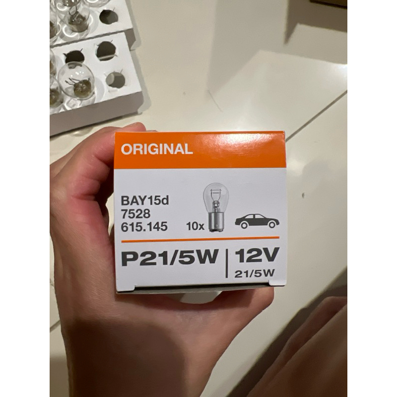 หลอดไฟรถยนต์ osram แท้  T20 แบบเขี้ยว 1 ไส้ P21w 12V 21w หรือ 2 ไส้ P21/5w 21/5w เลือกในตัวเลือก จำนวน 1 หลอด ราคา ถูกที่สุด ดีลบีเคเค แกลเลอรีภาพที่ 8