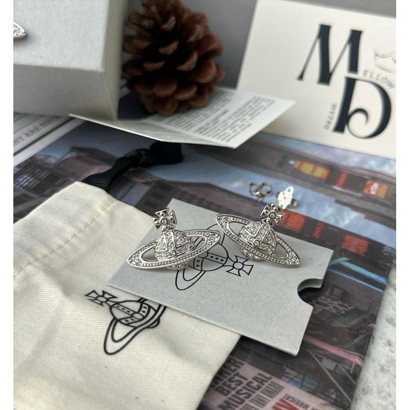 Mini Bas Relief Earrings สี Silver (เงิน) [ของแท้ พร้อมส่ง]