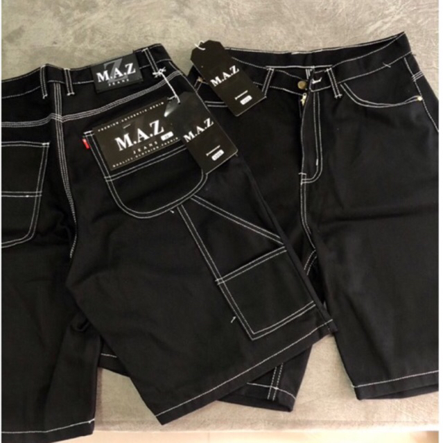 M.A.Z.ยีนส์ขาสั้น3ส่วนคลุมเข่าแถมป้ายฟรี1203