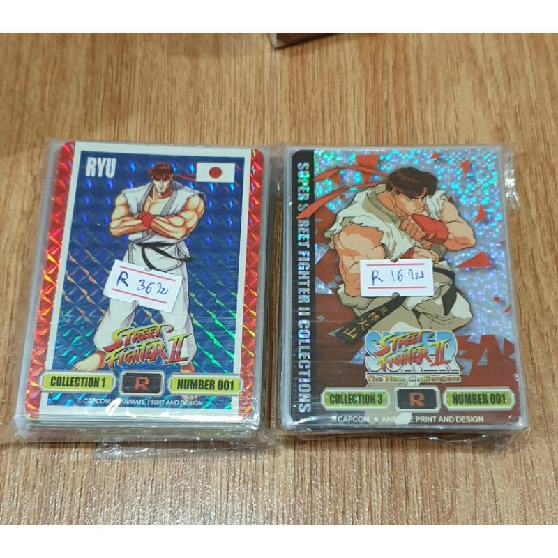 (ครบชุด SR R N แถบดำ แถบแดง แถบน้ำเงิน แถบทอง) การ์ด Street Fighter II สตรีทไฟท์เตอร์