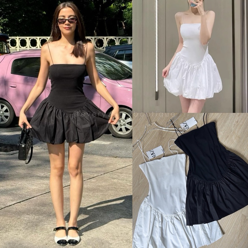 ZR BALLOON DRESS โอ๊ะ … สวยมากกก งานเดรสชนช๊อปซาร่า เป็นผ้ายืดต่อกระโปรงทรงบอลลูน กำลังอินเทรนด์สุดๆ mo.studio