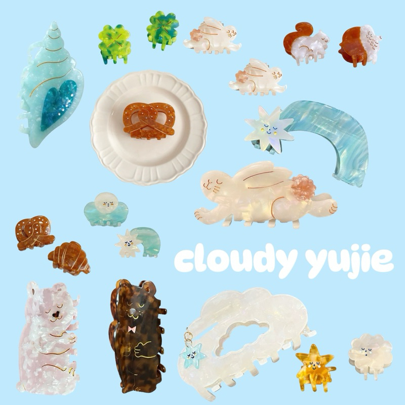 🩵พร้อมส่ง+พรีออเดอร์🩵 ♥️ส่งฟรีไม่ต้องใช้โค้ด♥️ Cloudy Yujie กิ๊บหนีบผมของแท้จากไต้หวัน