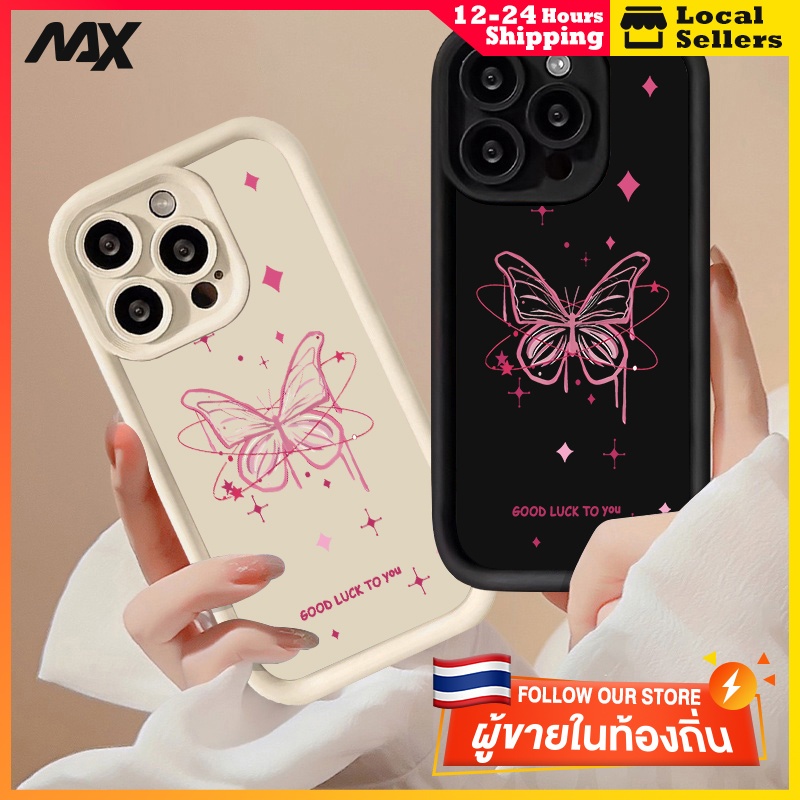 เคสไอโฟน11 เคสโทรศัพท์มือถือแบบนิ่ม กันกระแทก ผีเสื้อ for IPhone 14 13 7Plus 14 12 11 Pro MAX 8 6 7 6S Plus X XS