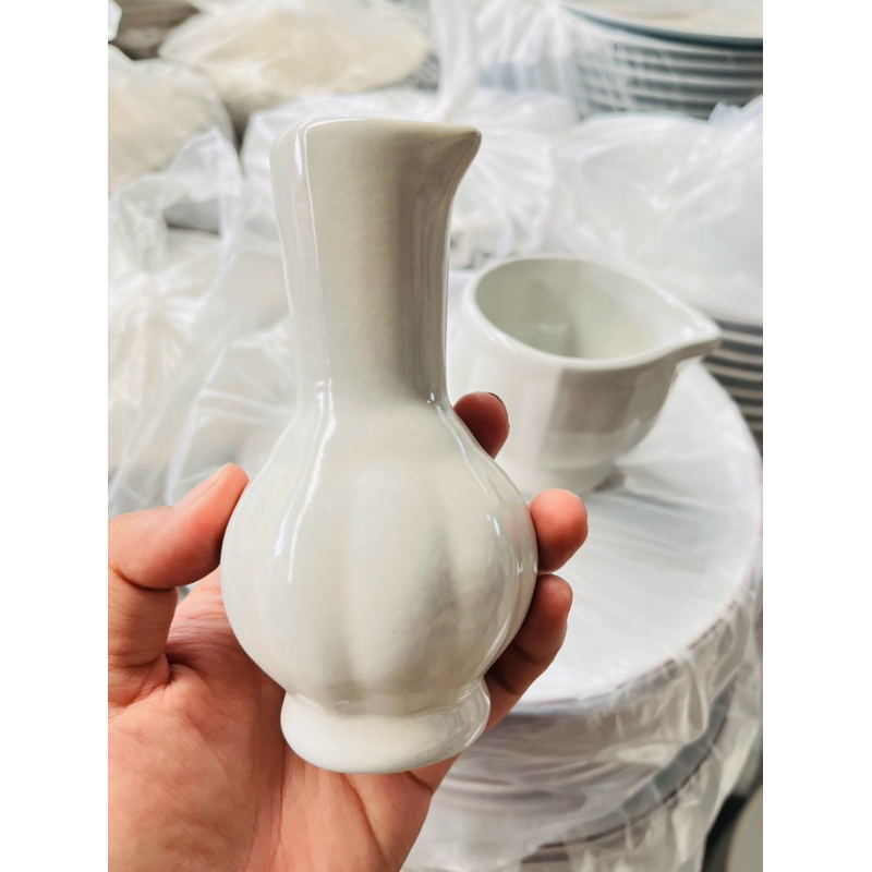 ที่กรวดน้ำเซรามิค ขวดกรวดน้ำ สีขาว ครบชุด - รูปที่ 3