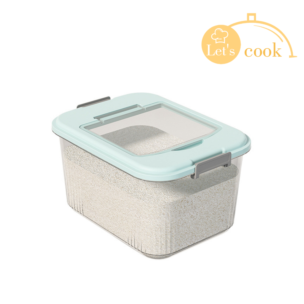 ถังเก็บข้าวสาร กล่องสูญญากาศ rice container เก็บข้าวสาร อาหารแห้ง เมล็ดพืช 5.5kg/9.5kg/13.5 kg/19.5kg Let's cook