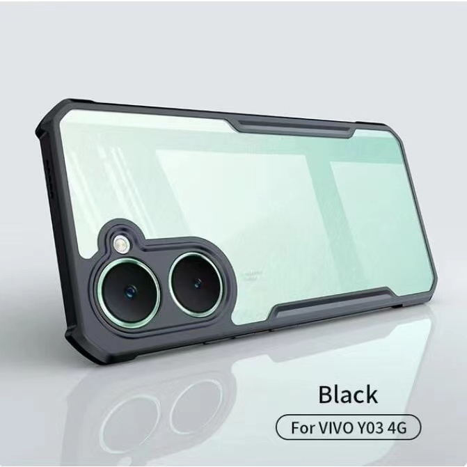 Vivo Y28S 5G/Y18 4G/V30 Lite/Vivo Y03/Vivo Y100 5G(พร้อมส่งในไทย)เคสกันกระแทกขอบสีหลังใสVivo X100 5G