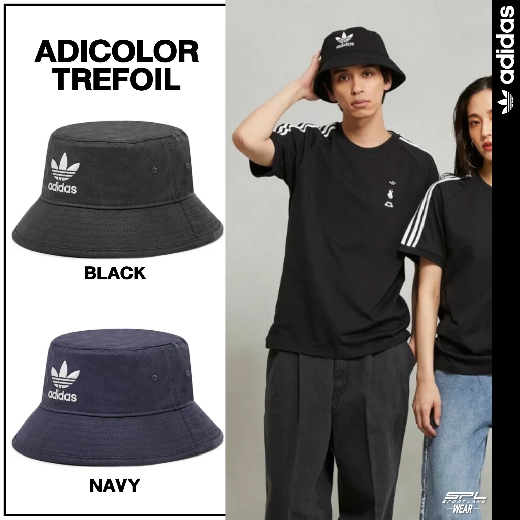 Adidas Collection อาดิดาส หมวกบักเก็ต หมวกปีกรอบ SPF  Adicolor Trefoil Bucket Hat AJ8995 / HD9710 (1