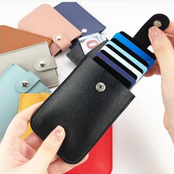 ID888 กระเป๋าใส่นามบัตร หนัง PU แบบดึงออกได้ มีหลายช่อง สําหรับใส่นามบัตร คละสี