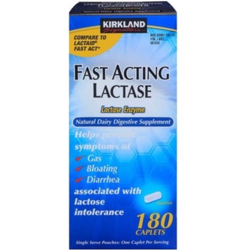 Kirkland Signature FAST ACTING LACTASE Enzyme 180 Caplets