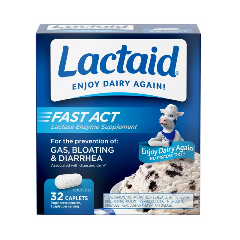 Lactaid FAST ACT Lactase Enzyme Supplement 32 Caplets
