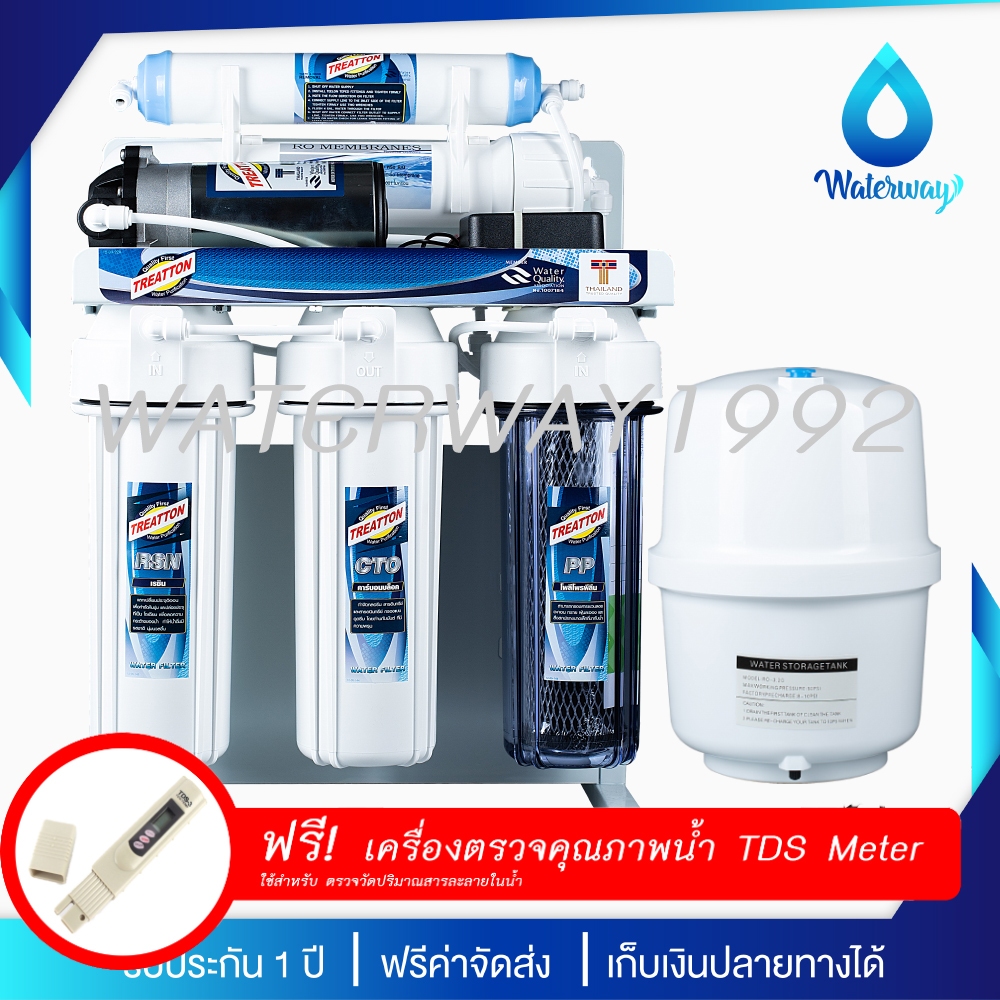 [มีบริการติดตั้ง] TREATTON เครื่องกรองน้ำดื่ม 5 ขั้นตอนระบบ รุ่น RO 100GPD มีขาตั้ง กรองละเอียด 0.0001 ไมครอน