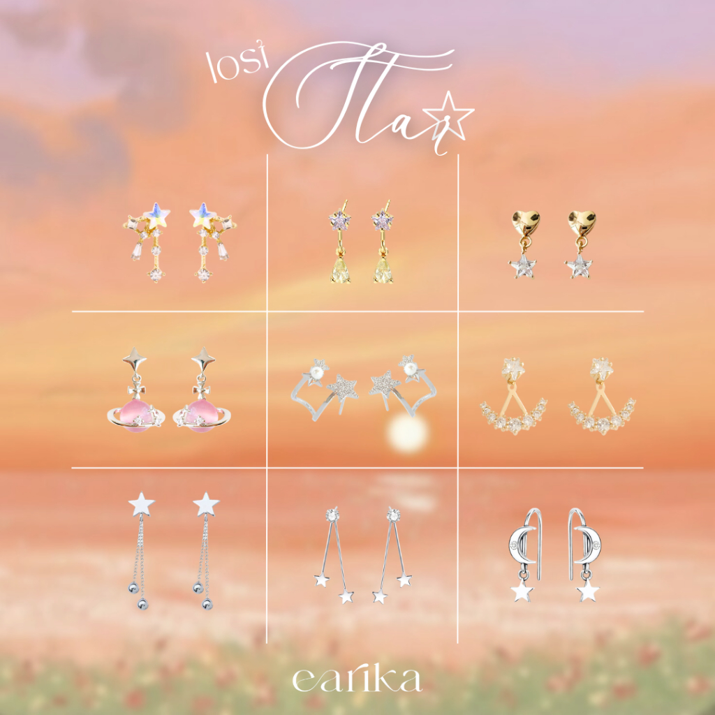 earika.earrings - lost star collection ต่างหูห้อยเงินแท้รูปดาว ผิวแพ้ง่ายใส่ได้