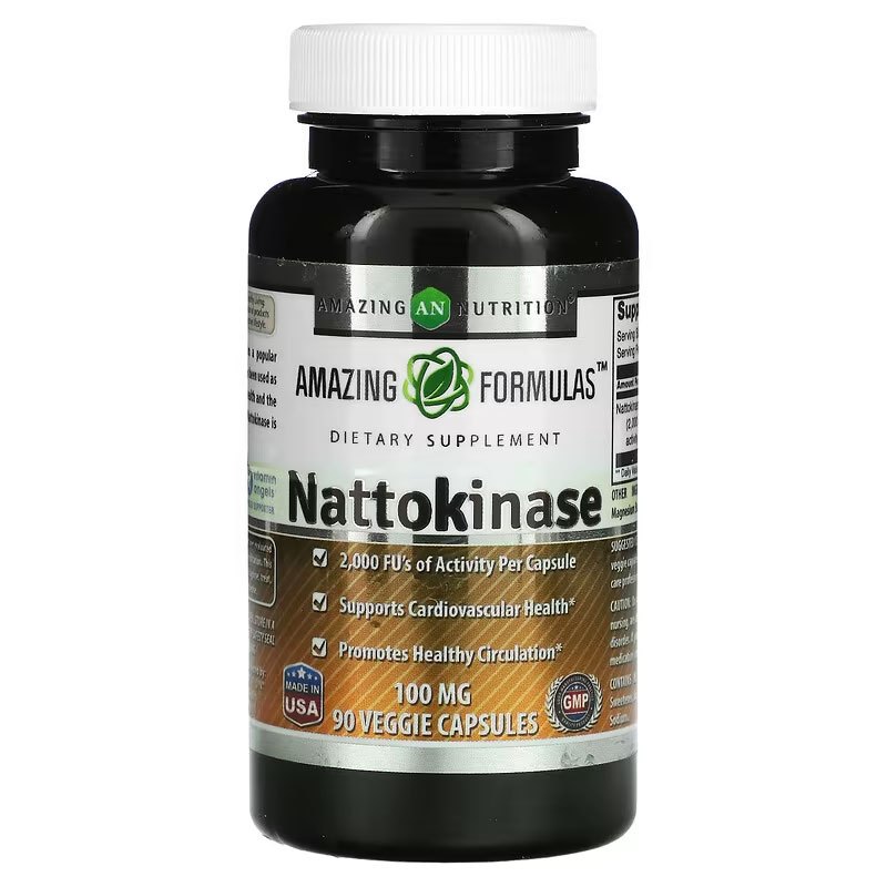 Amazing Nutrition Formulas Nattokinase 100 mg (2000 FU's) 90 Veggie Capsules