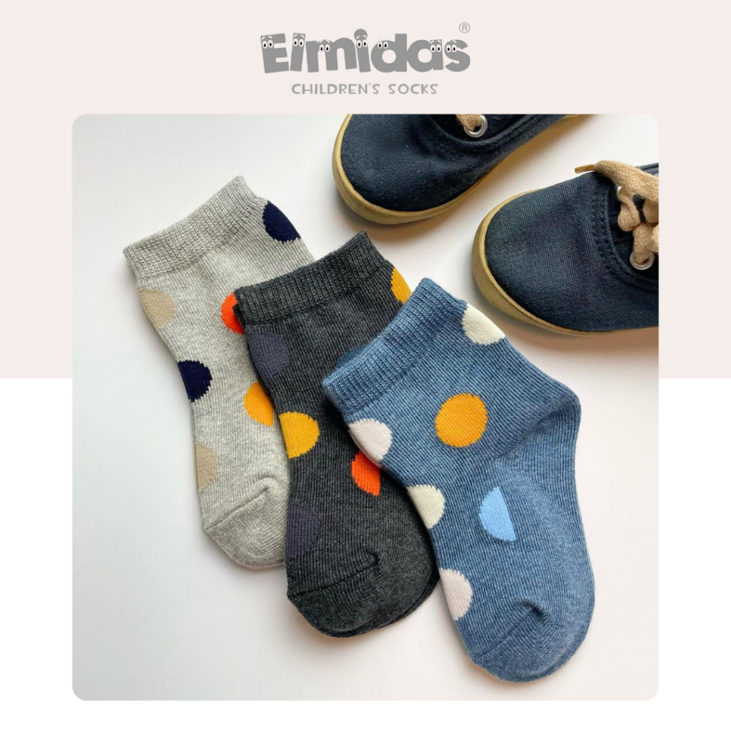 ถุงเท้าเด็ก ถุงเท้าผู้ใหญ่ Elmidas รุ่น Polka Dot & Tiny Dot (เซ็ท 3 คู่)